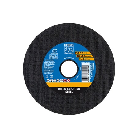 Pferd 5" x .040" Cut-Off Wheel, 7/8" A.H. - PSF STEEL - Type 1 25PK 69950